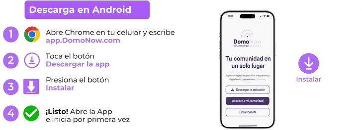 Descarga la app de propiedad horizontal DomoNow para Android